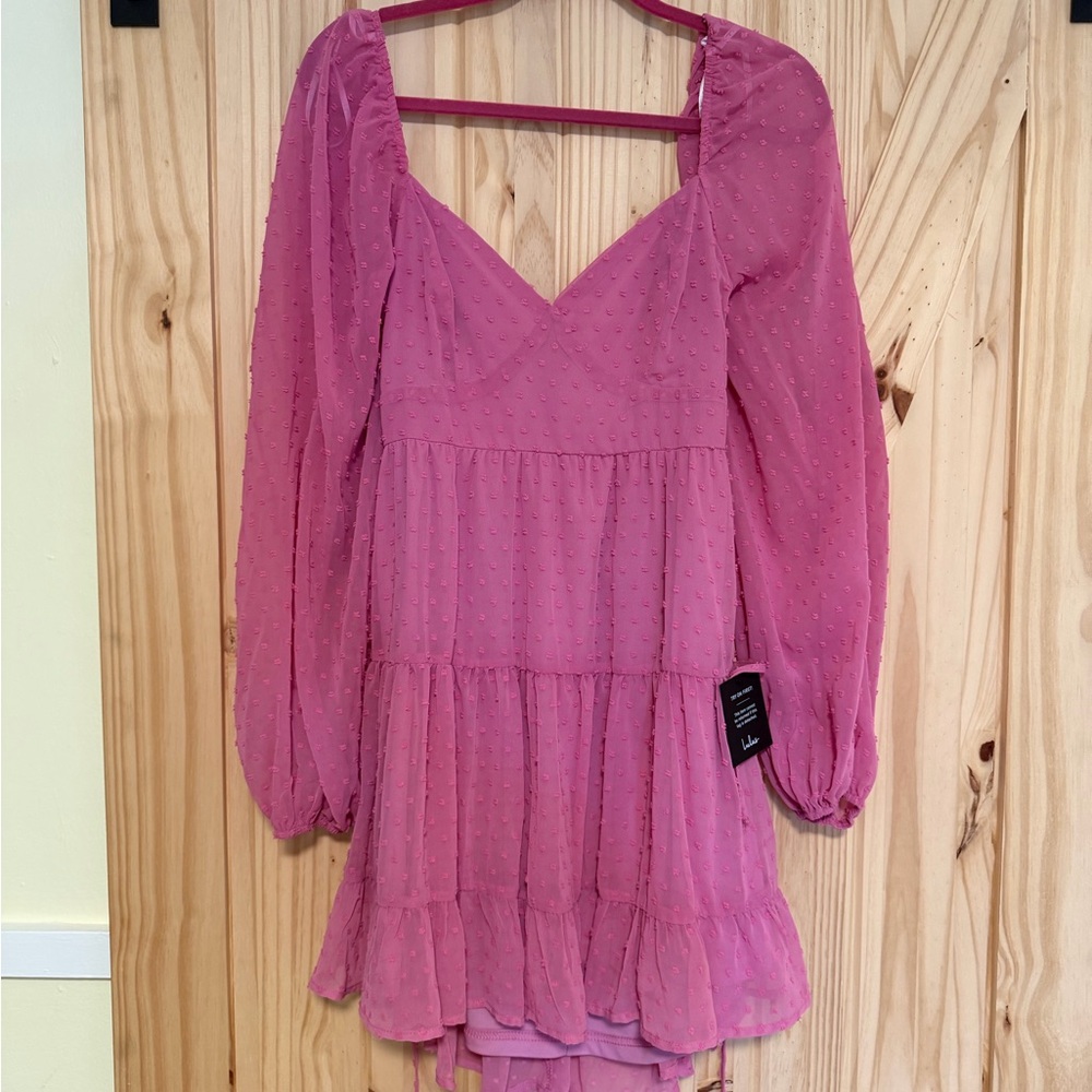 Lulu's Vibrant Pink Textured Dress